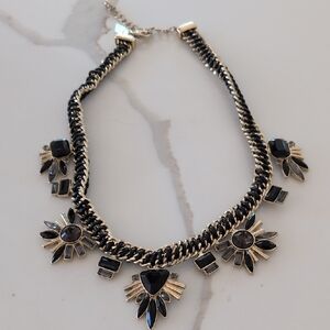 Elegant Black and Silver Statement Necklace